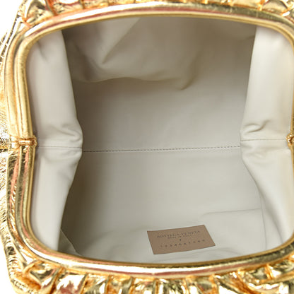 Bottega Veneta Metallic Crinkled Lambskin The Pouch Oversized Clutch Oro 5 of 8