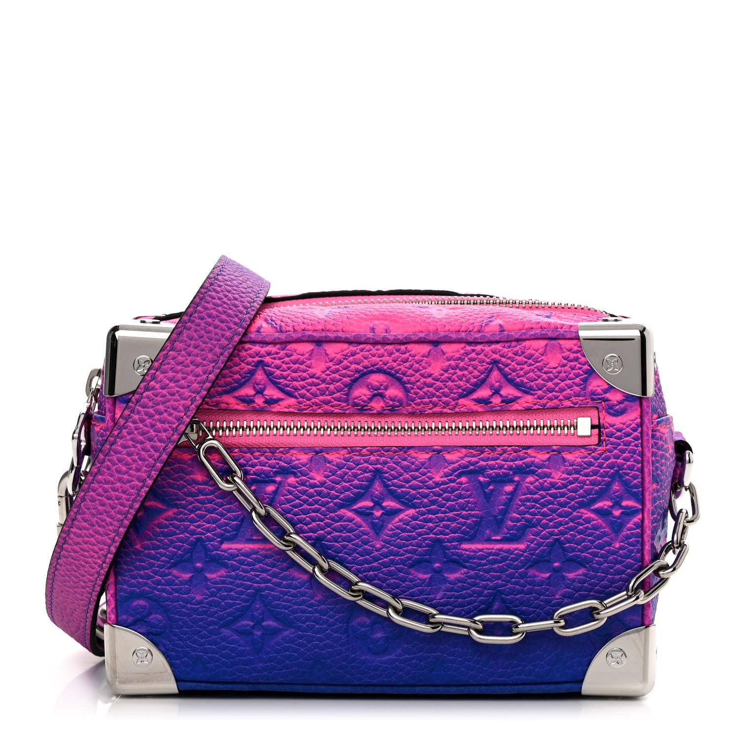 Louis Vuitton Taurillon Illusion Mini Soft Trunk Bleu Rose 1 of 9
