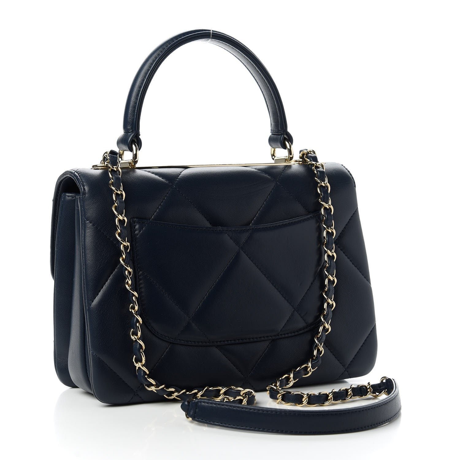 Chanel Lambskin Quilted Small Trendy CC Dual Handle Flap Bag Navy 3 of 12