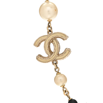 Chanel Enamel Bead Pearl CC Necklace Gold 4 of 7
