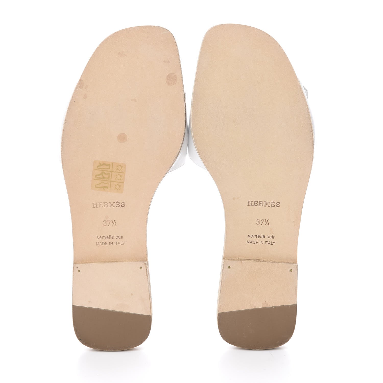 Hermes Calfskin View Sandals 37.5 White 5 of 9