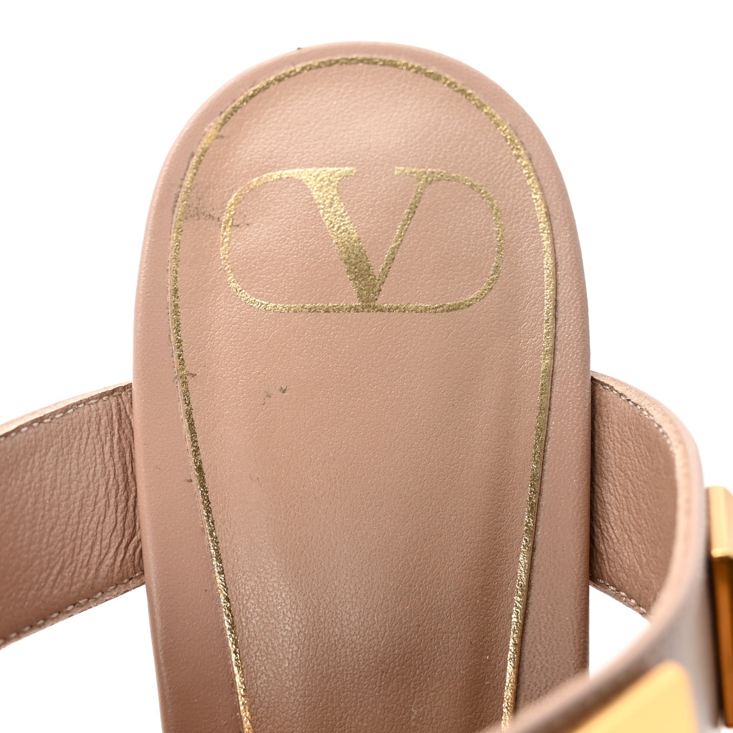 Calfskin Roman Stud Ankle Strap 100mm Sandals 40 Rose Cannelle