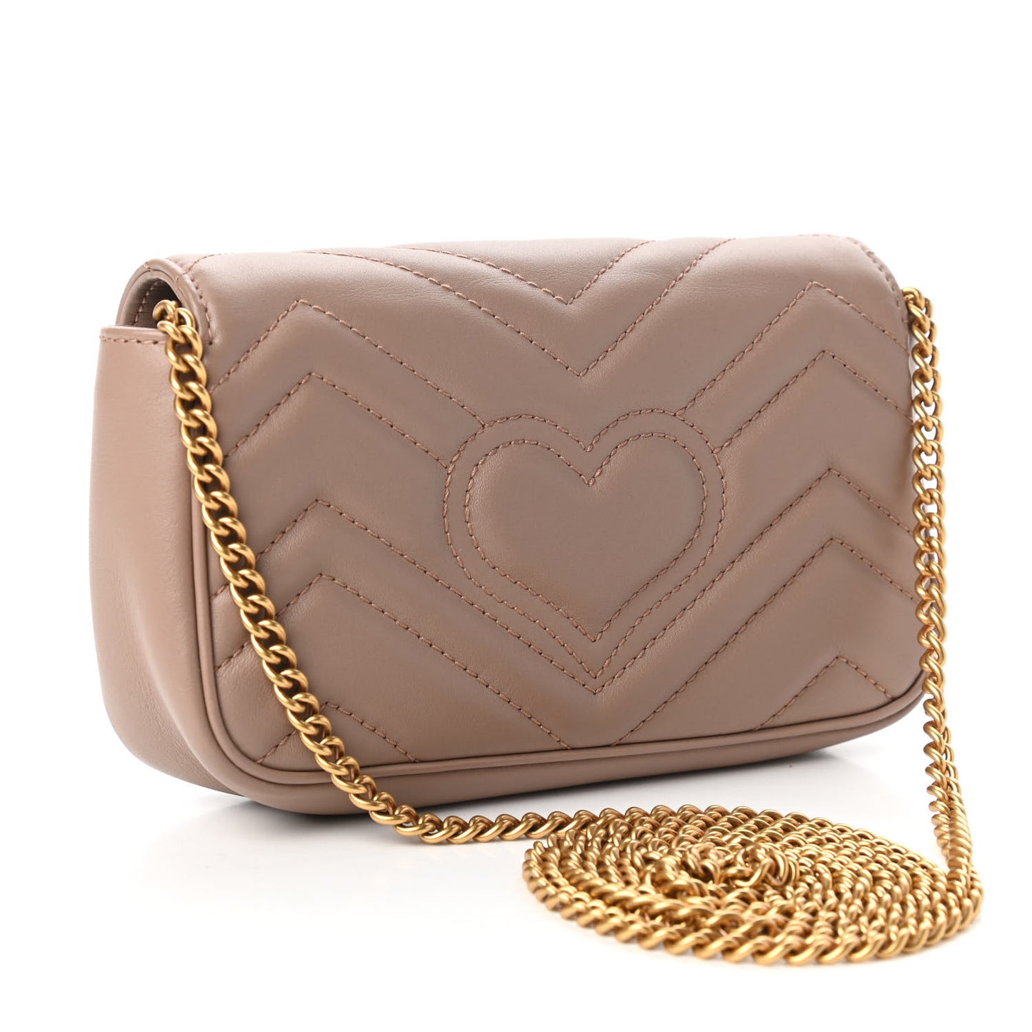 Calfskin Matelasse Super Mini GG Marmont Shoulder Bag Porcelain Rose