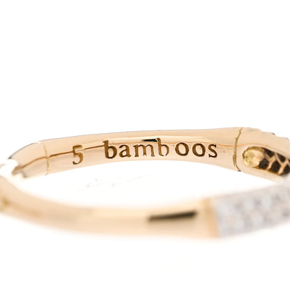 John Hardy 18K Yellow Gold Diamond Bamboo Slim Band Ring 50 5.25 5 of 5