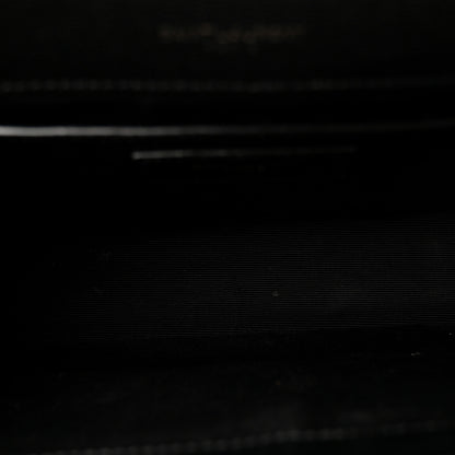 Saint Laurent Grain De Poudre Textured Mixed Matelasse Triquilt Medium Monogram Monochrome Satchel Black 5 of 10