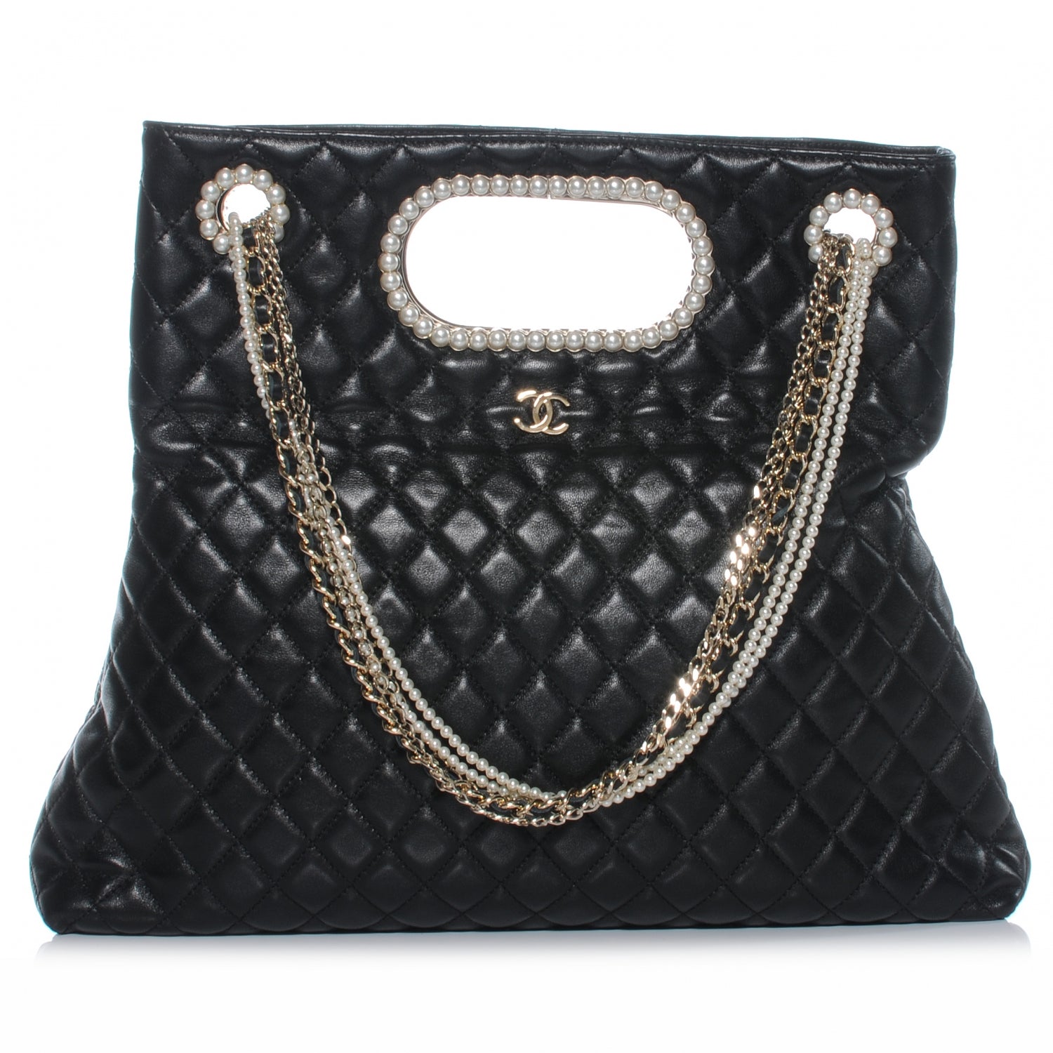 Chanel Lambskin Westminster Pearls Convertible Tote Black 1 of 7