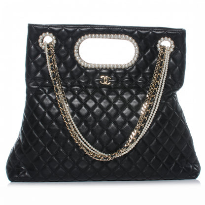 Chanel Lambskin Westminster Pearls Convertible Tote Black 1 of 7