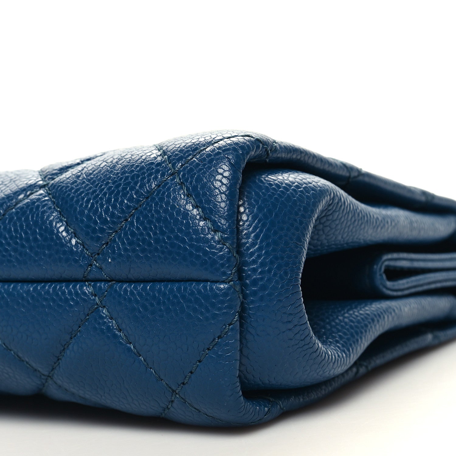 Chanel Caviar Quilted CC Large Clutch Peacock Blue 11 of 11