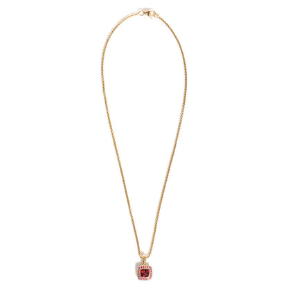 David Yurman 18K Gold Rhodolite Garnet Pink Sapphire Petite Albion Pendant Necklace 3 of 5
