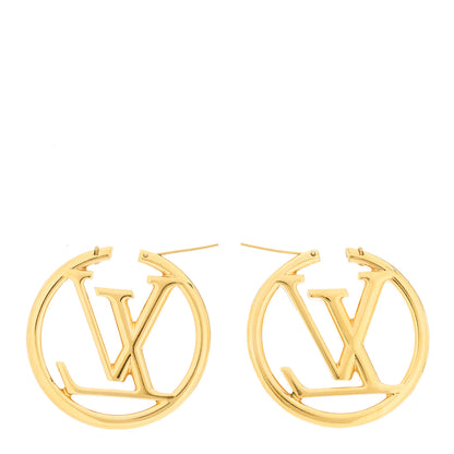 Louis Vuitton Metal Louise Hoop Earrings Gold 1 of 3