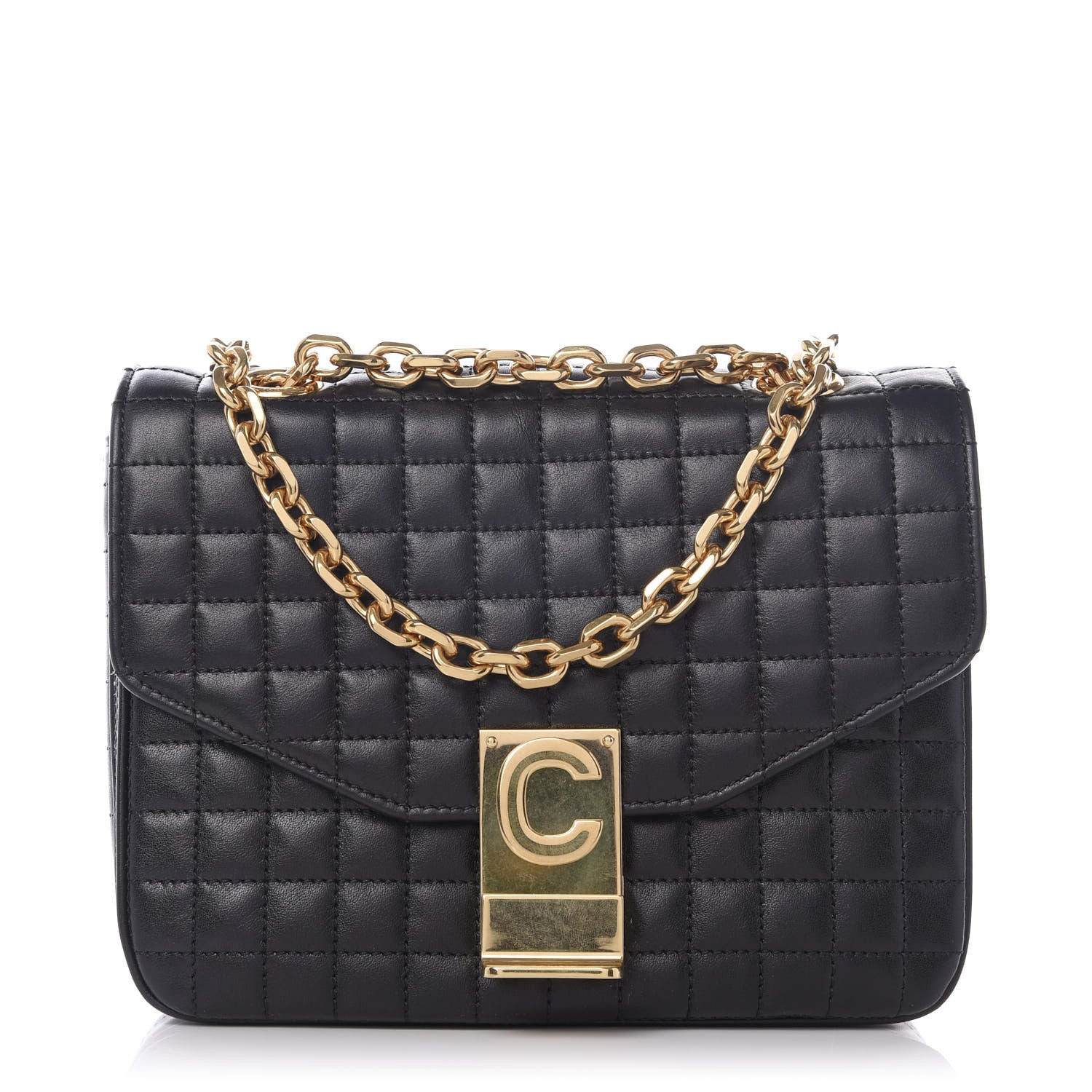 Celine Calfskin Quilted Small C Bag Black 1 of 9