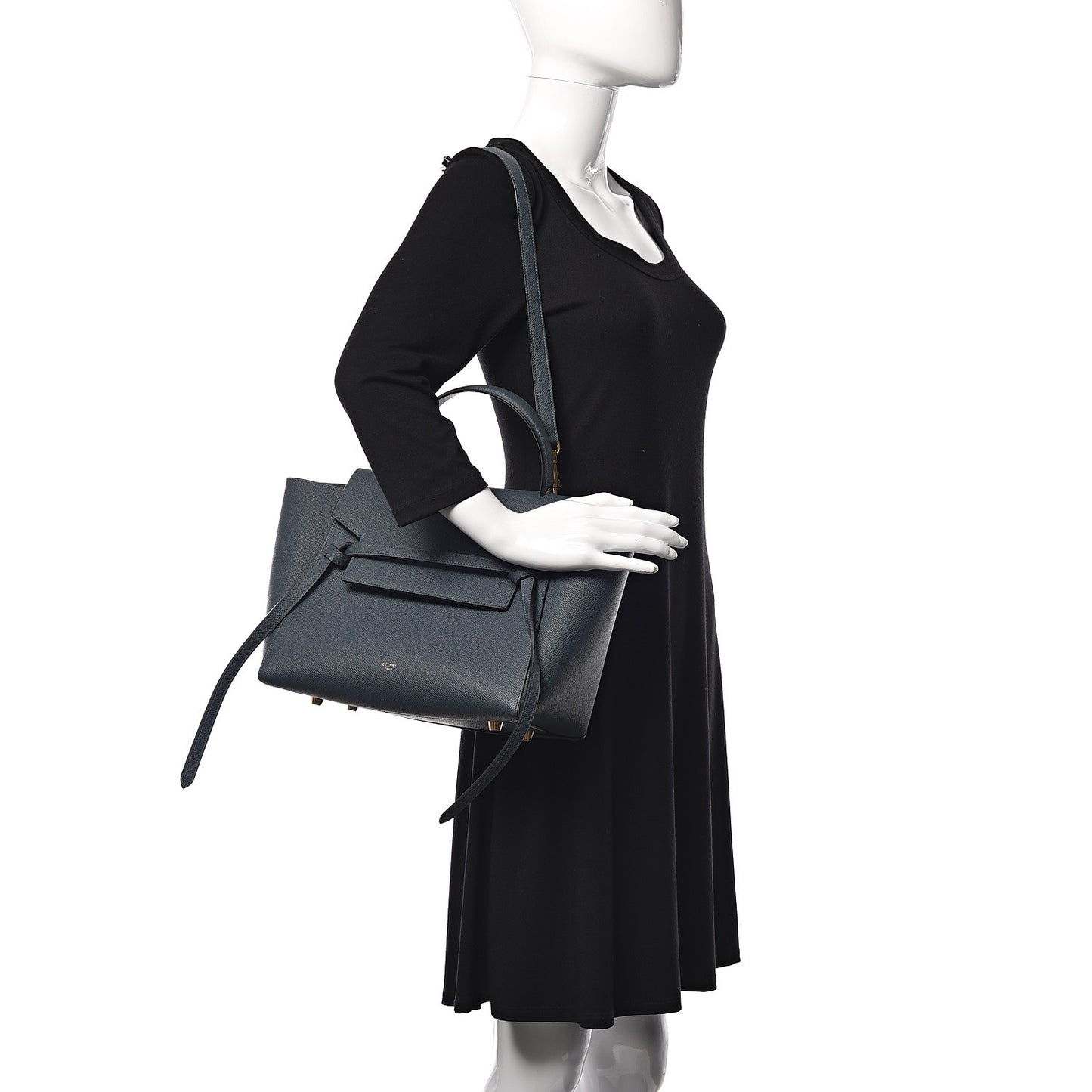 Grained Calfskin Mini Belt Bag Slate