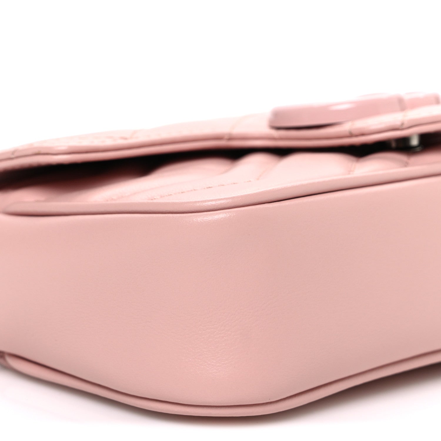 Gucci Calfskin Matelasse Monochrome GG Marmont Chain Belt Bag Perfect Pink 9 of 10