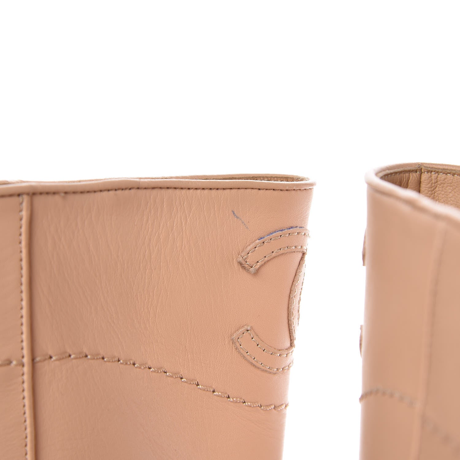 Chanel Calfskin Ascot CC Boots 37 Beige Clair 9 of 13