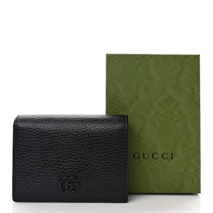Gucci Dollar Calfskin Enamel Monochrome GG Marmont Card Case Black 8 of 8