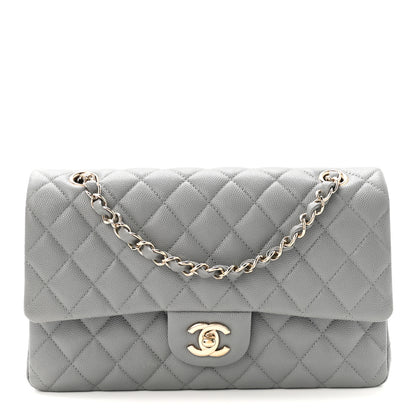 Chanel Caviar Quilted Medium Double Flap Grey 1 of 10