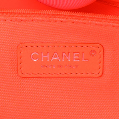 Chanel Mixed Fibers Calfskin Medium Deauville Tote Pink Orange 7 of 11