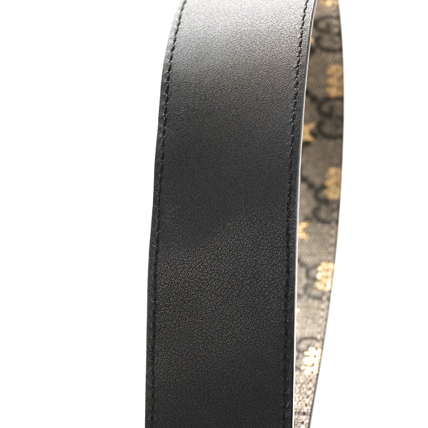 Gucci GG Supreme Monogram Bees Belt 85 34 Beige Oro Black 4 of 4