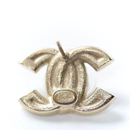 Chanel Crystal Timeless CC Earrings Light Gold 4 of 4