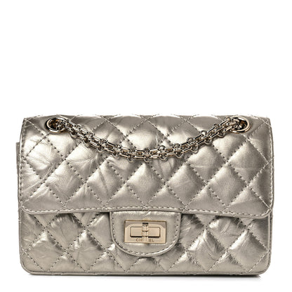 Chanel Metallic Aged Calfskin Quilted 2.55 Reissue Mini Flap Light Gold 1 of 10
