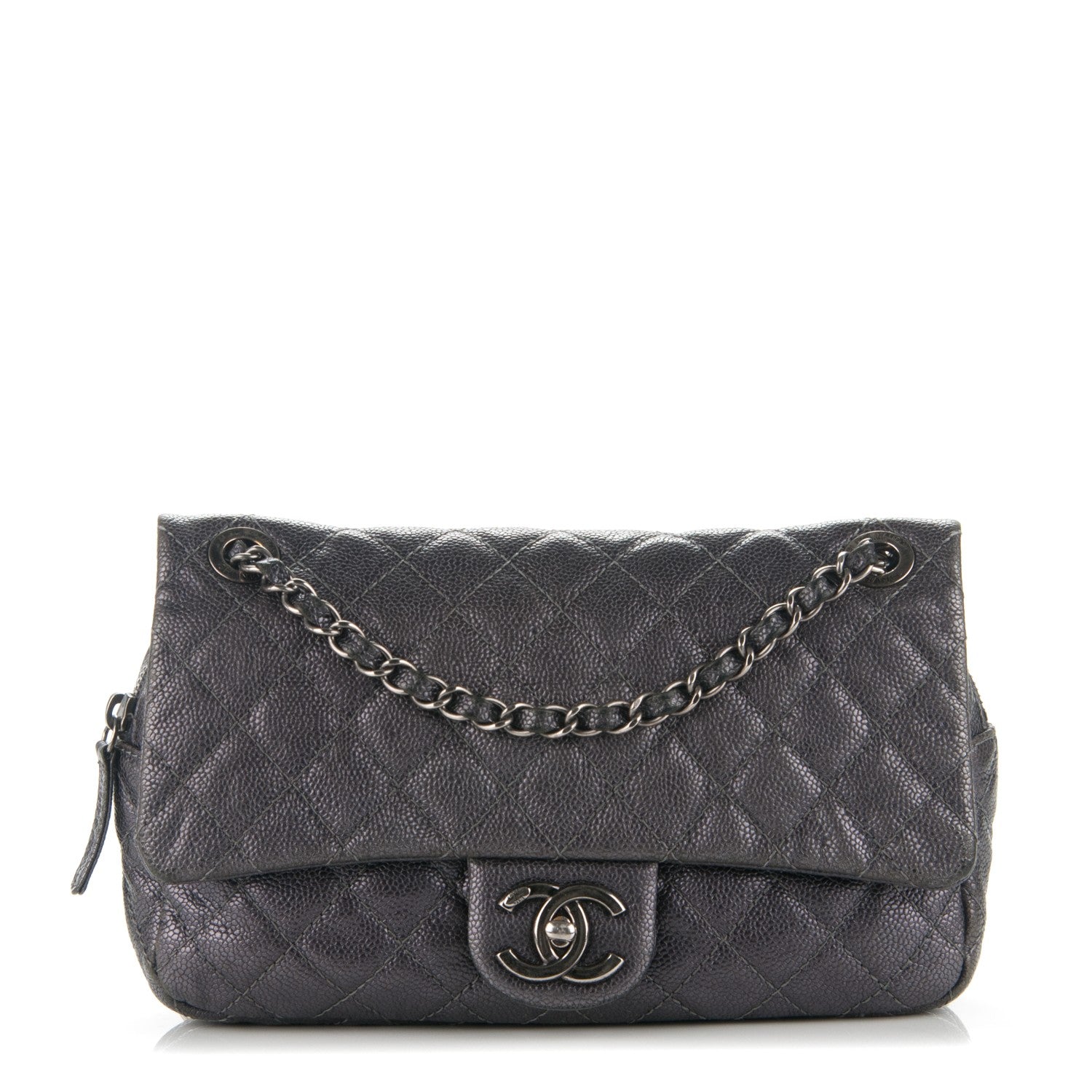 Chanel Iridescent Caviar Quilted Small Chic Flap Dark Silver 1 of 7
