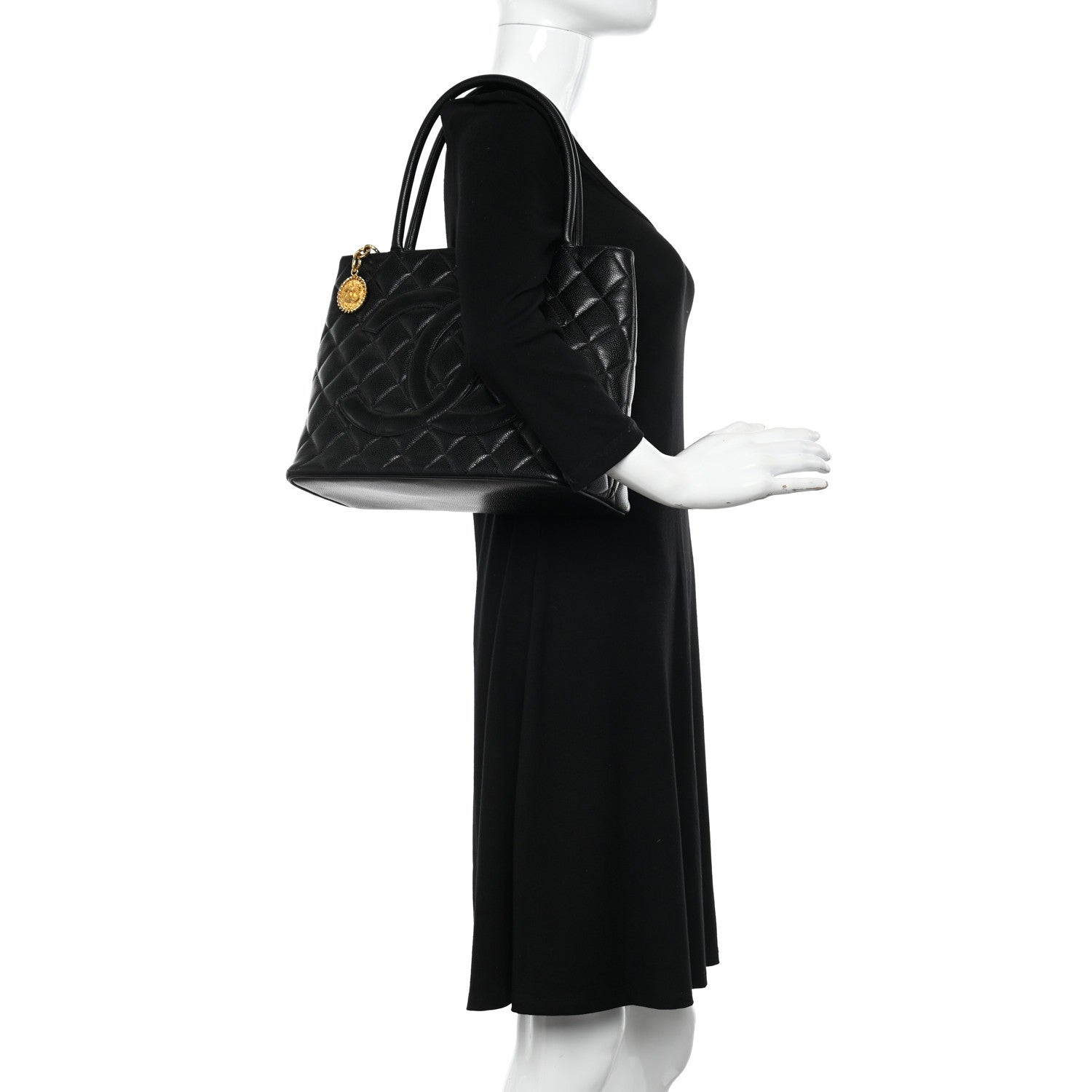 Chanel Caviar Quilted Medallion Tote Black 2 of 15