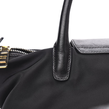 Prada Tessuto Nylon Saffiano Tote Black 10 of 11