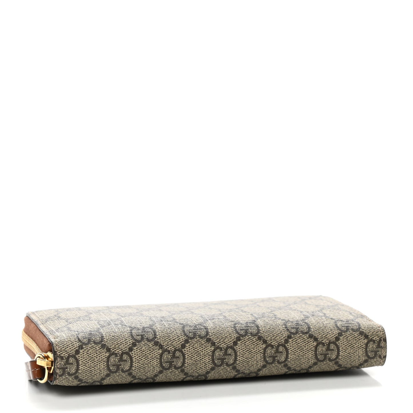 GG Supreme Monogram Cuoio Toscano Zip Around Wallet Beige Ebony Cuir