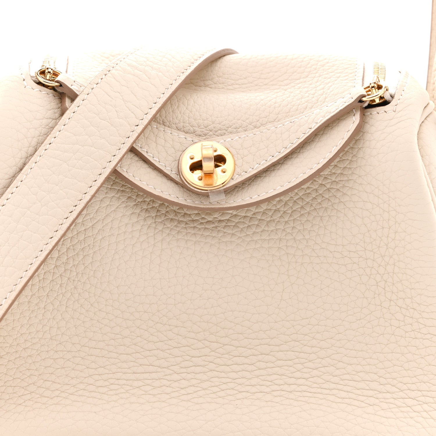 Hermes Taurillon Clemence Mini Lindy 20 Craie 8 of 11