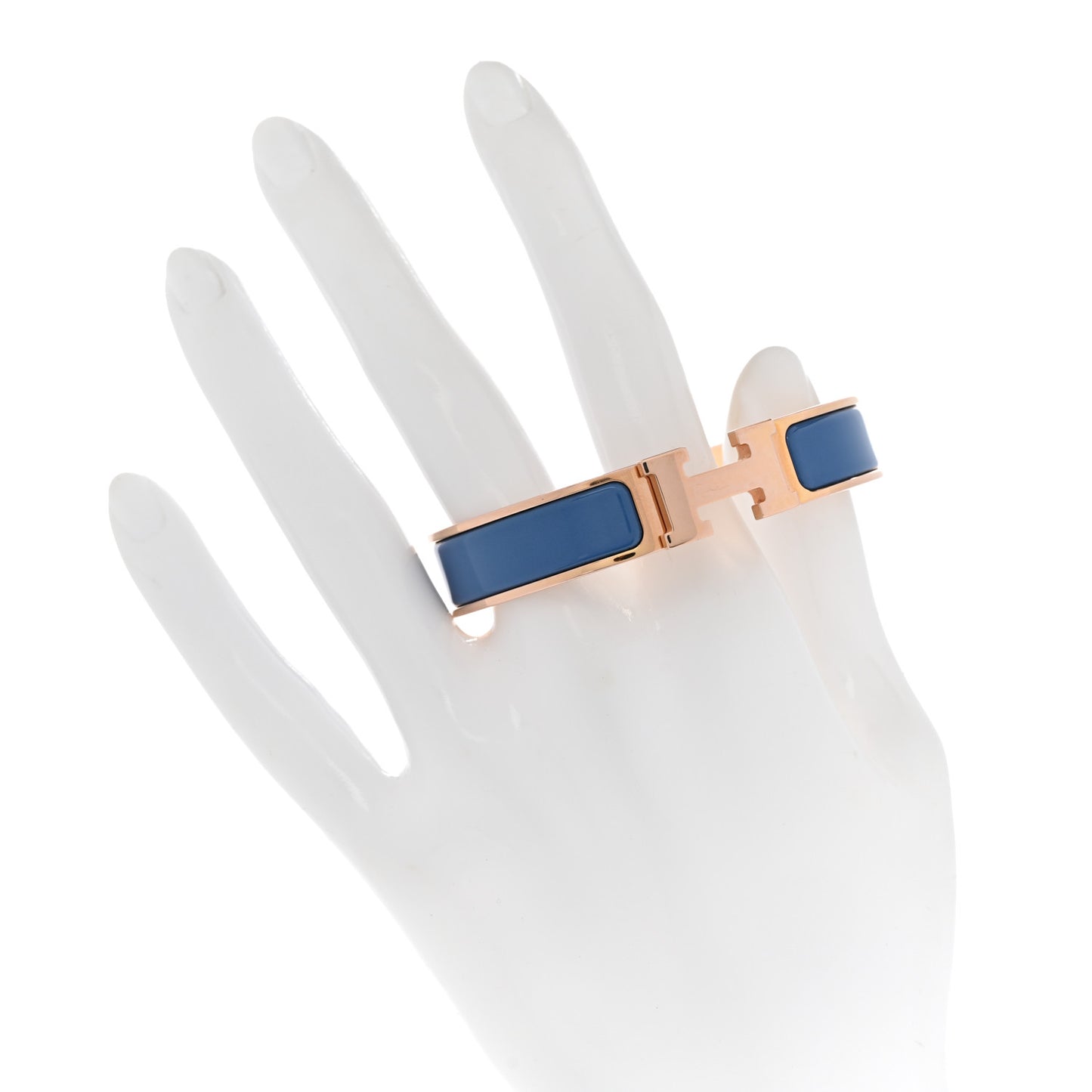 Enamel Narrow Clic Clac H Bracelet PM Bleu Album