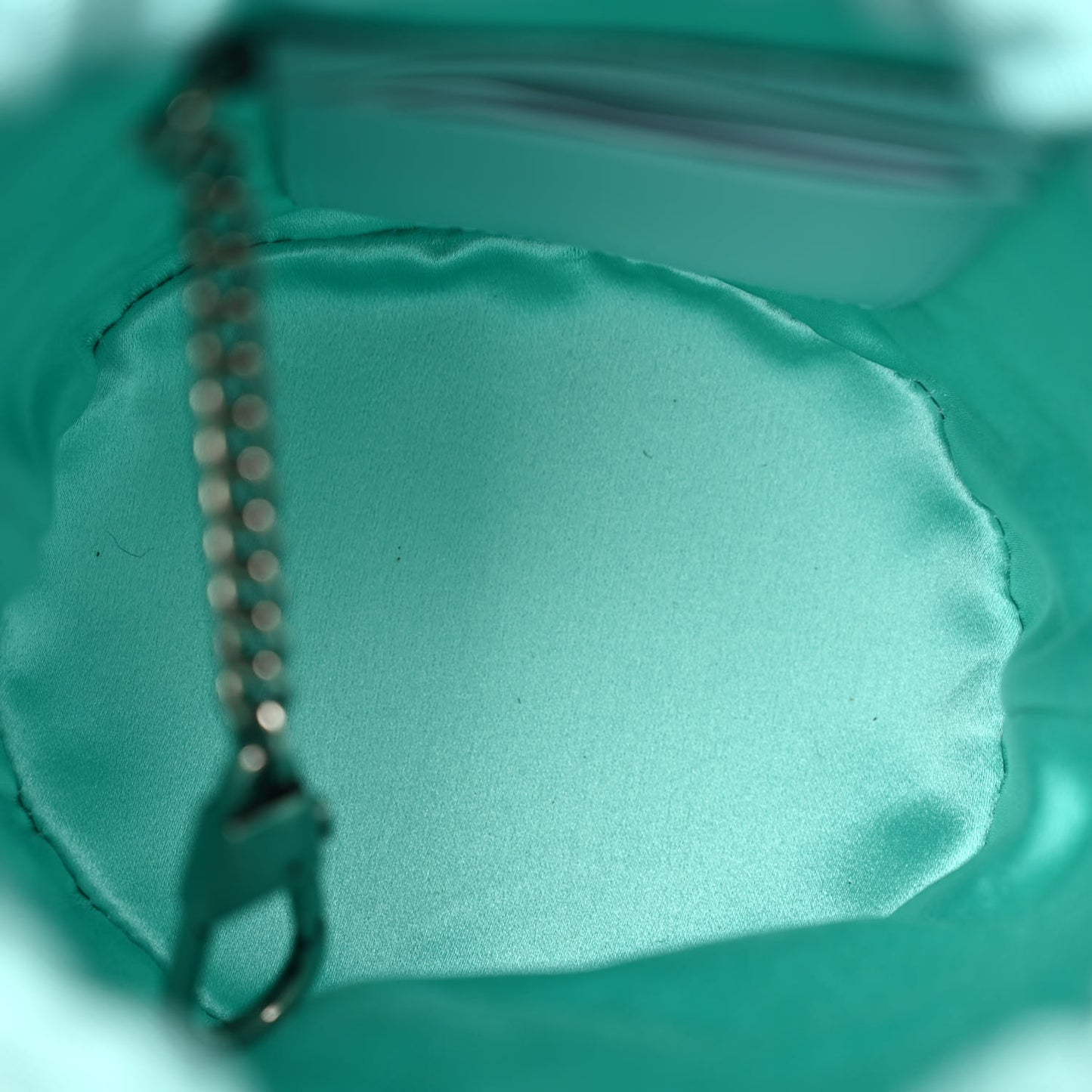 Moire Fabric Calfskin Crystal Matelasse Mini GG Marmont 2.0 Bucket Bag Dark Ocean Wave Crystal