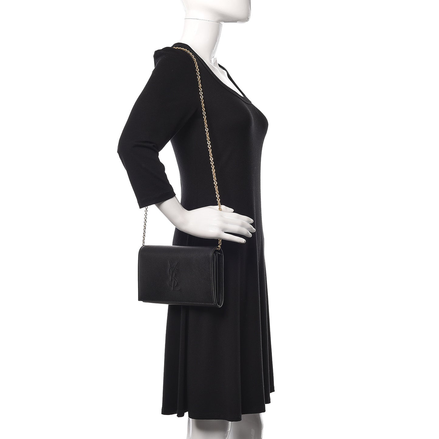 Calfskin Monogram Belle de Jour Chain Clutch Black