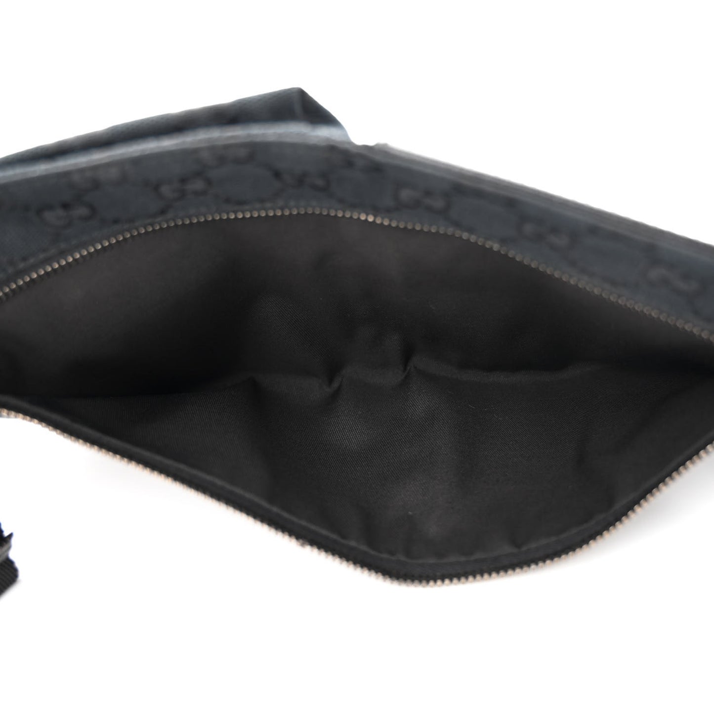 GG Monogram Web Double Pocket Belt Bag Black