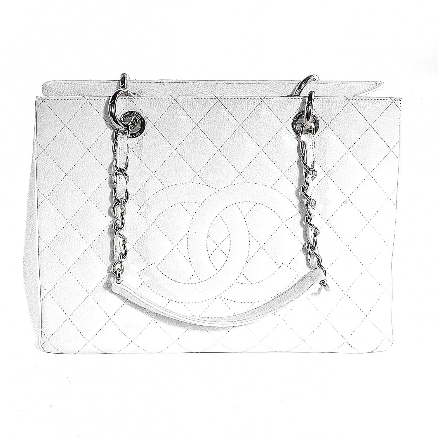 Chanel Caviar Grand Shopping Tote GST White 1 of 9