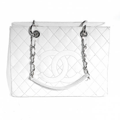 Chanel Caviar Grand Shopping Tote GST White 1 of 9