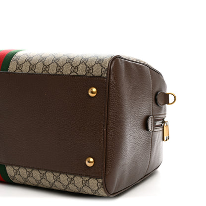 Gucci GG Supreme Monogram Textured Dollar Calfskin Web Large Savoy Bowling Bag Beige Ebony New Acero 10 of 14