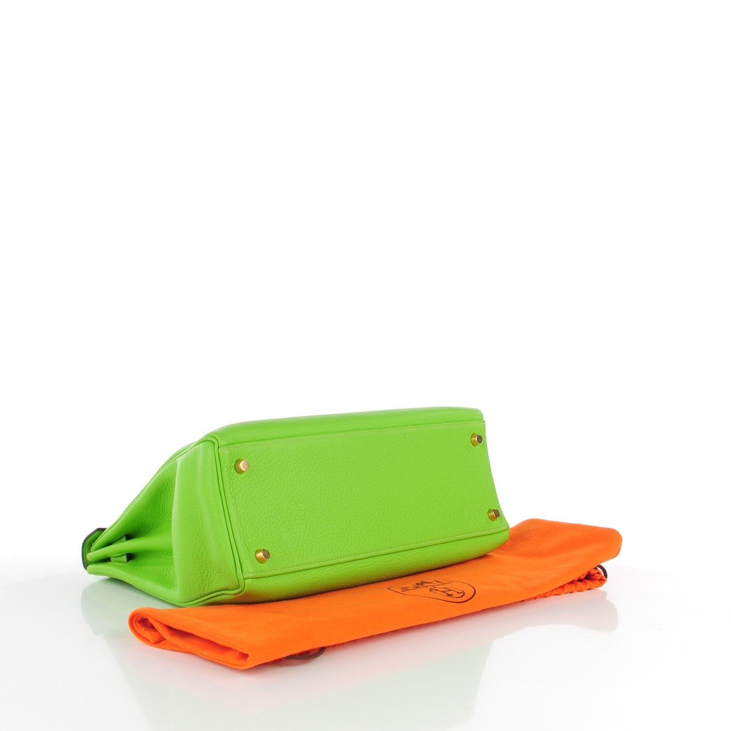 Hermes Taurillon Clemence Kelly Retourne 32 Vert Cru 4 of 24