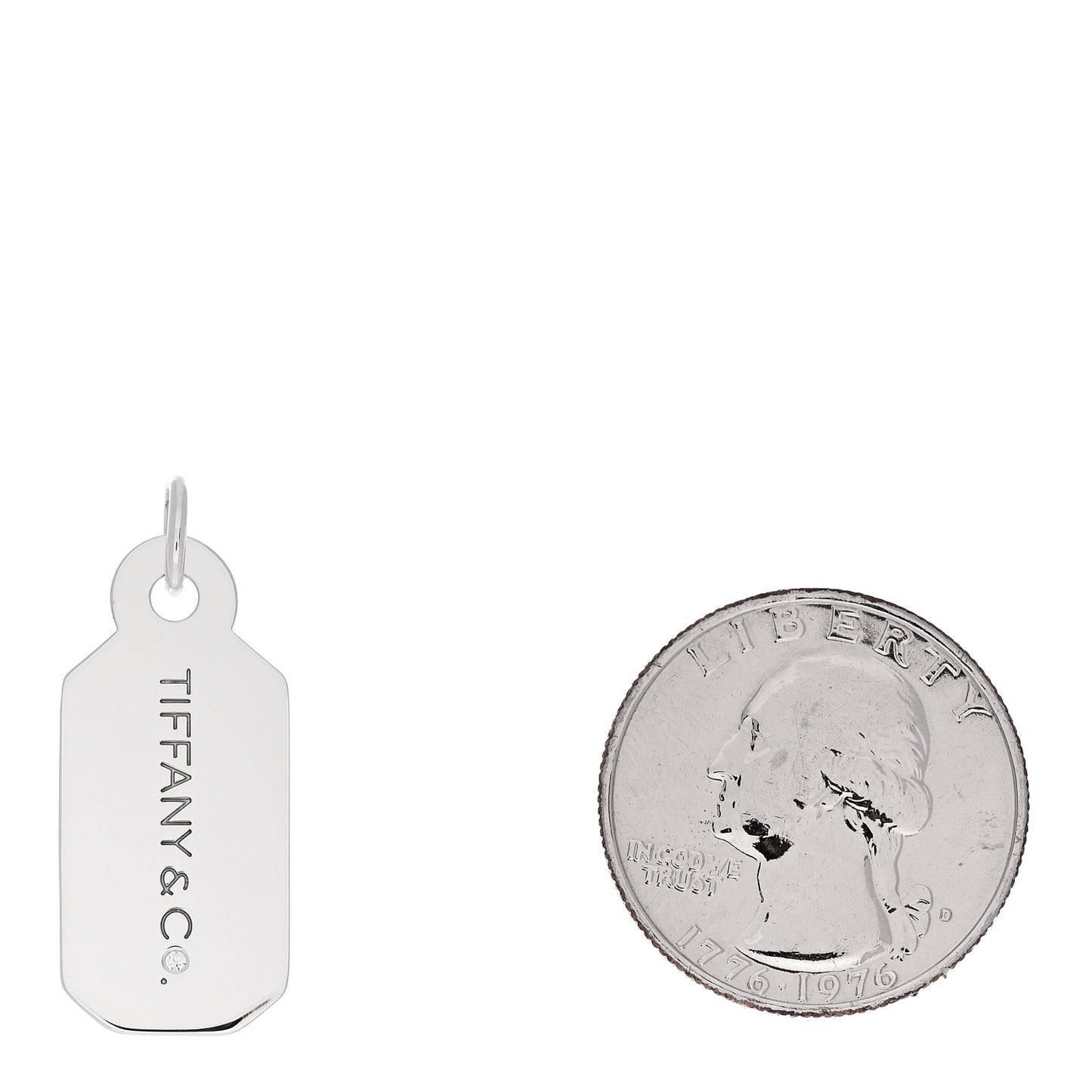 Sterling Silver Diamond Logo Tag Charm