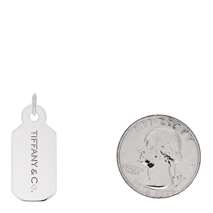Tiffany Sterling Silver Diamond Logo Tag Charm 2 of 4
