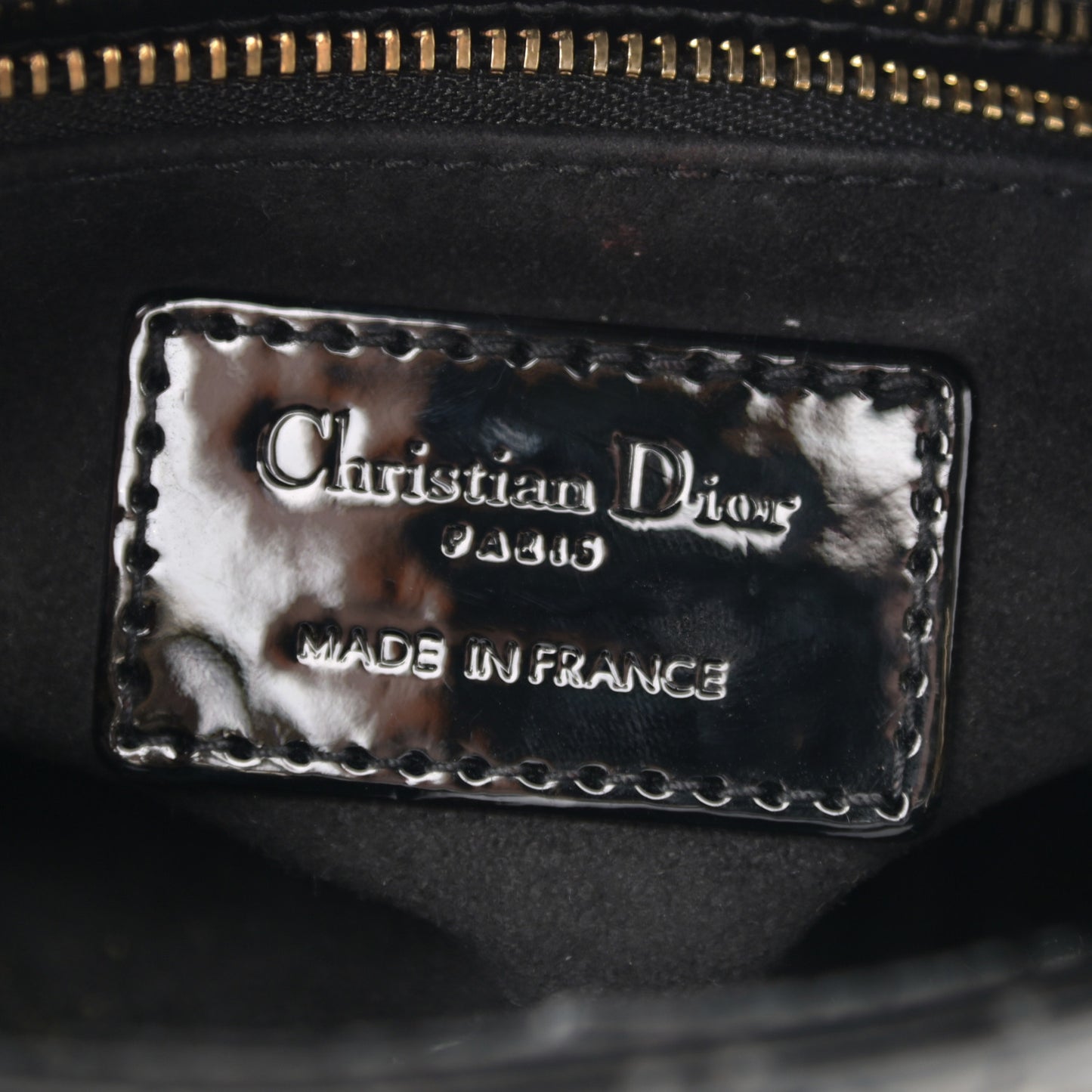 Patent Cannage Mini Lady Dior Black