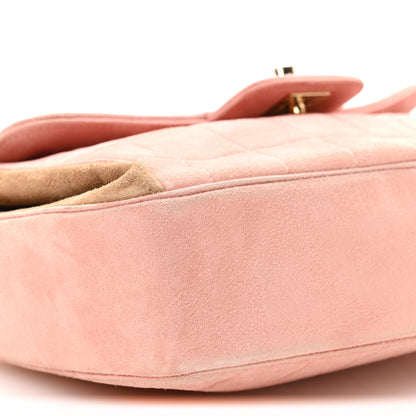 Chanel Suede Chocolate Bar Top Handle Flap Pink Beige 9 of 11