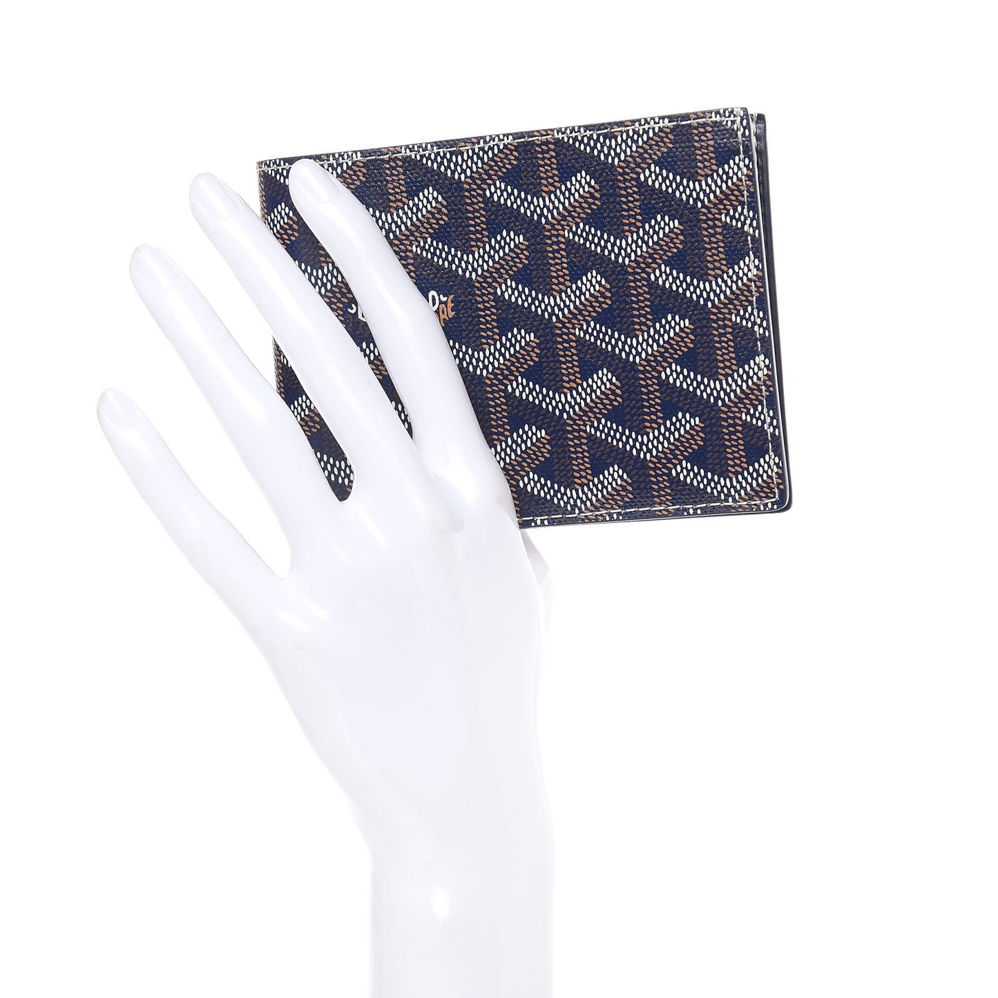 Goyardine Bi-Fold Victoire PM Wallet Navy