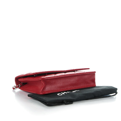 Chanel Caviar Quilted Wallet On Chain WOC Dark Red 4 of 8