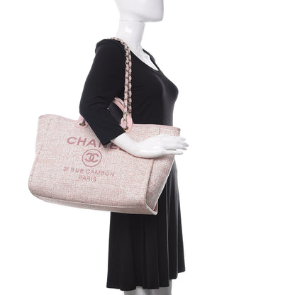 Chanel Straw Lurex Large Deauville Tote Pink 2 of 10