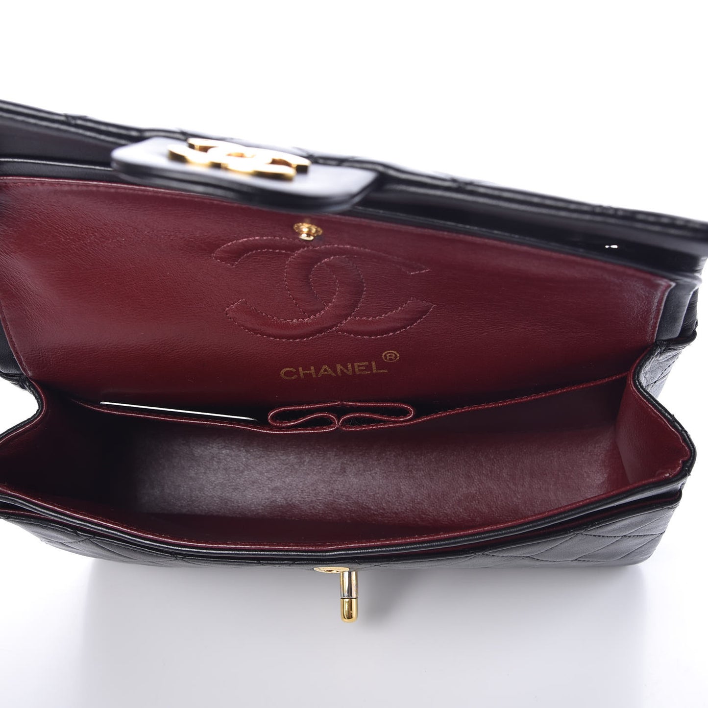 Lambskin Quilted Small Double Flap Black