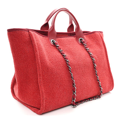 Chanel Lurex Boucle Medium Deauville Tote Red 3 of 11