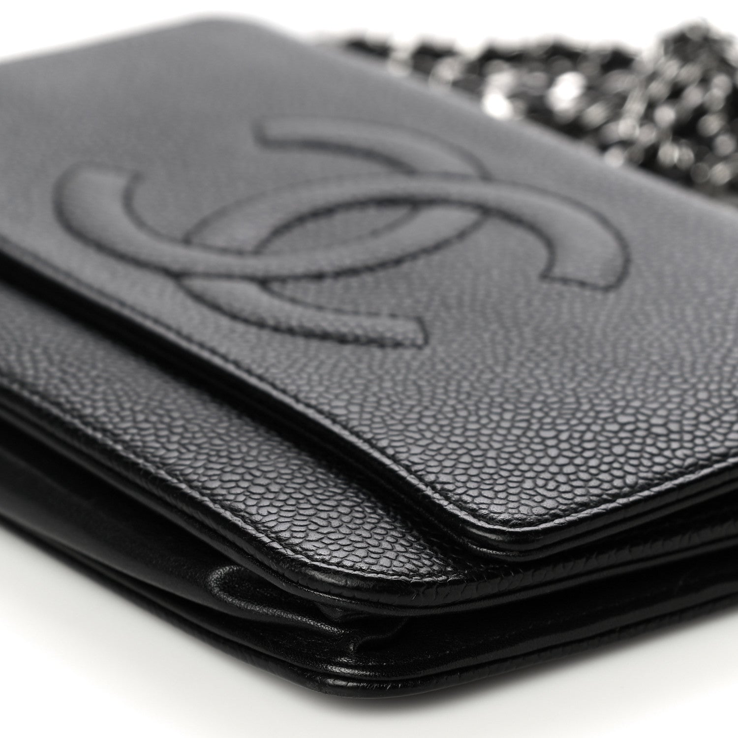 Chanel Caviar Timeless CC Wallet On Chain WOC Black 10 of 10