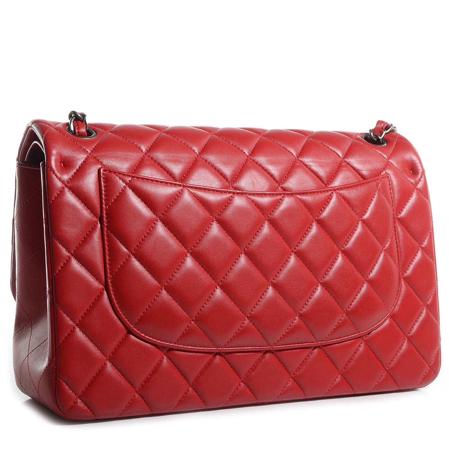 Lambskin Jumbo Double Flap Red