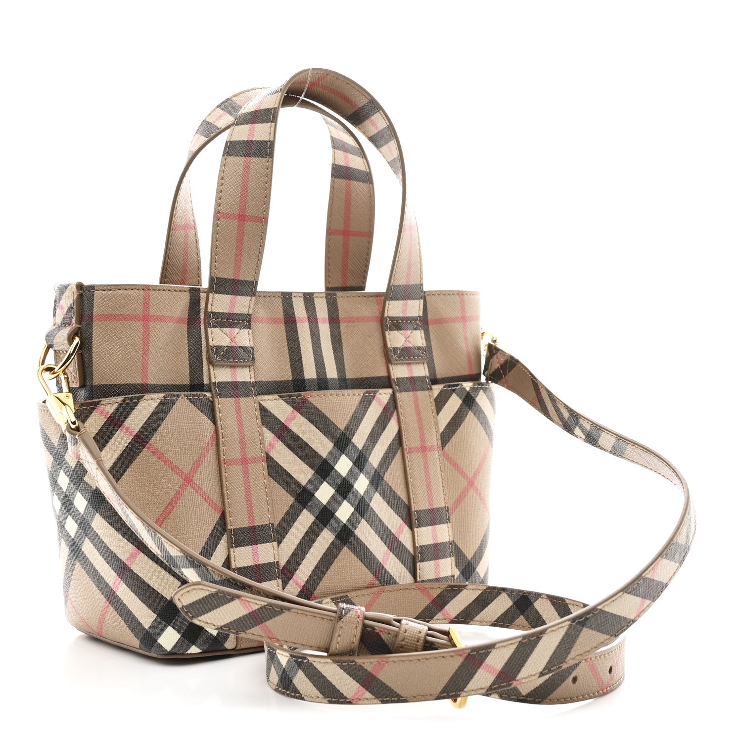 Burberry E-Canvas Check Daphne Tote Archive Beige 3 of 10