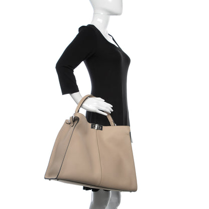 Fendi Vitello Seta Century Large Peekaboo X-Lite Nuvola Black 2 of 10